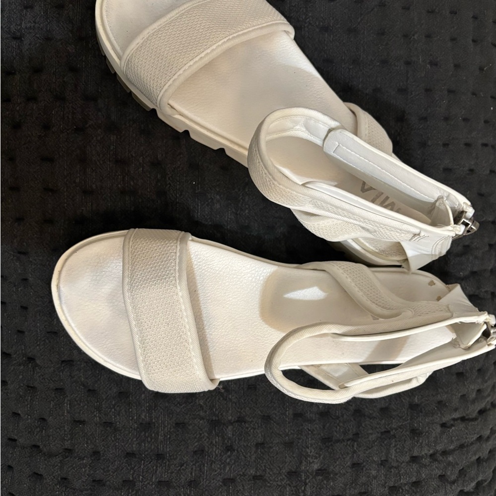 MIA White Open-Toe Ankle-Strap Sandals